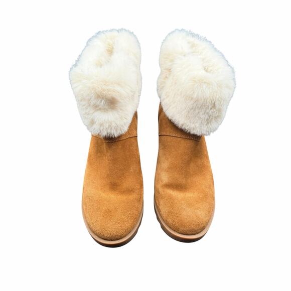 Koolaburra by UGG Shearling Suede Wedge Boots Tan 1124194 Size 8 - Picture 3 of 15